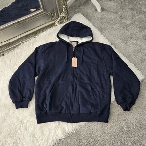 Victory Outfitters Men's Heavyweight Sherpa lined Fleece Full Zip Hoodie. Color: